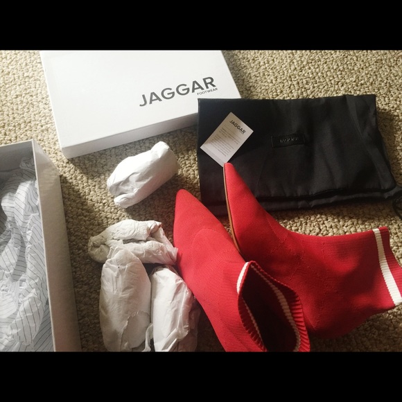 Jaggar red sock booties - Picture 2 of 4